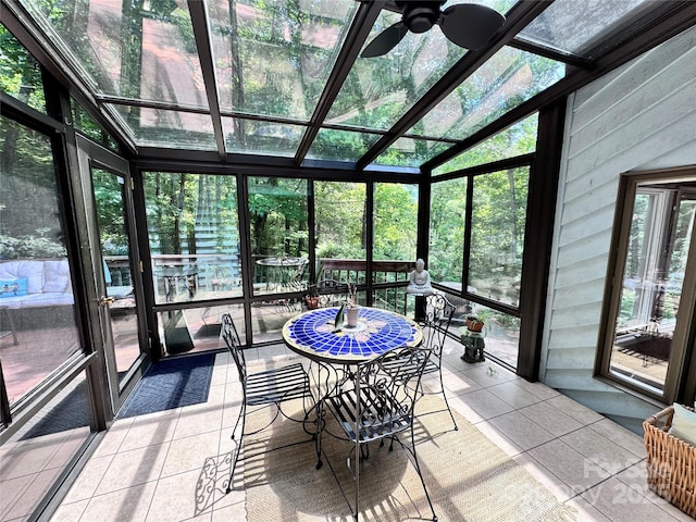 67 Cliffview Dr, Asheville, NC 28803 - sunroom / solarium with a ceiling fan and vaulted ceiling