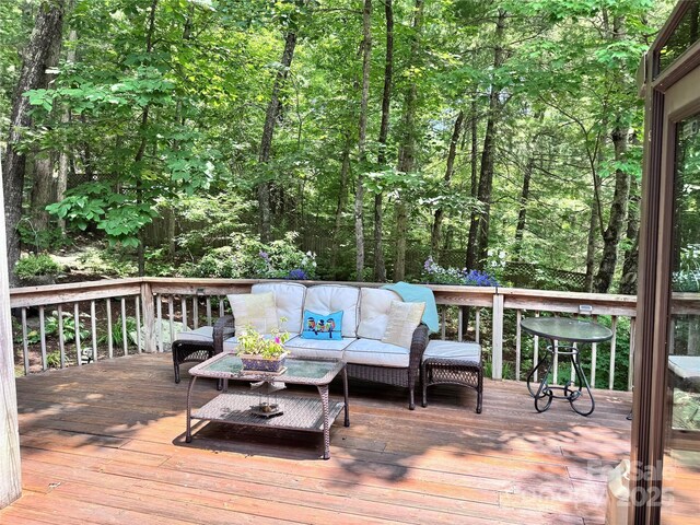 67 Cliffview Dr, Asheville, NC 28803 - wooden deck with outdoor lounge area