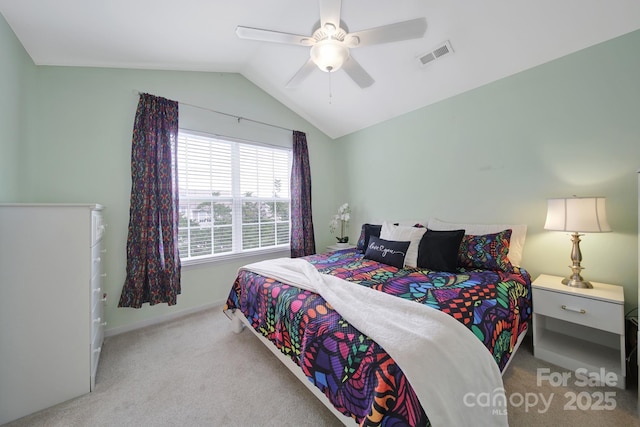 635 Brickdust Ct, Fort Mill, SC 29708 - bedroom featuring carpet flooring, lofted ceiling, and ceiling fan