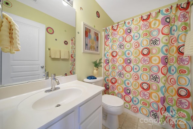 635 Brickdust Ct, Fort Mill, SC 29708 - bathroom with vanity, tile patterned flooring, and curtained shower