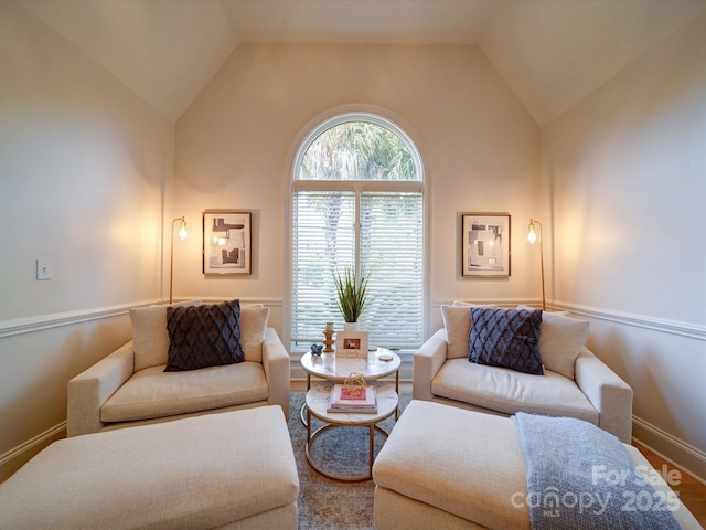 15708 Eagleview Dr, Charlotte, NC 28278 - living room with vaulted ceiling and baseboards