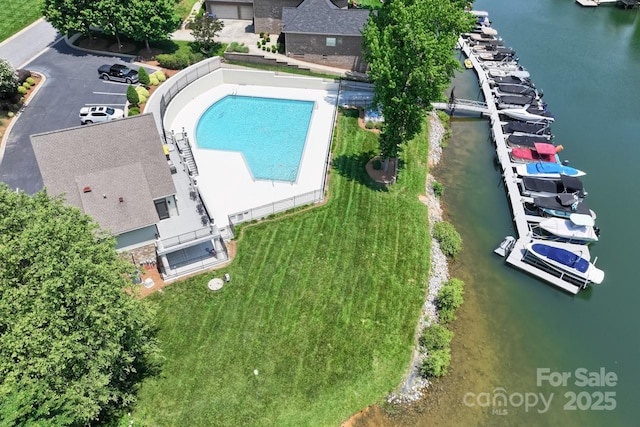 7881 Mariners Pointe Cir, Denver, NC 28037 - drone / aerial view of a large body of water and a pool