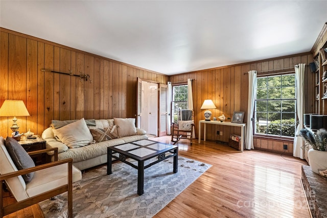 6434 Sardis Rd, Charlotte, NC 28270 - living area with wooden walls and light wood-type flooring