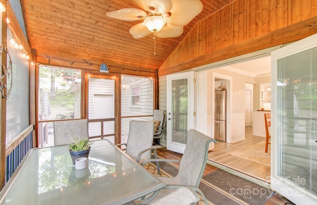 110 Spring Path, Hendersonville, NC 28739 - sunroom / solarium featuring lofted ceiling and a ceiling fan