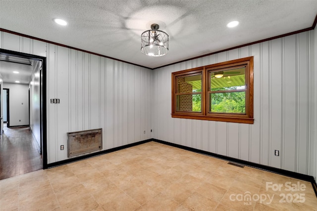 191 Rolling Green Dr, Sylva, NC 28779 - spare room with crown molding, recessed lighting, a chandelier, and baseboards