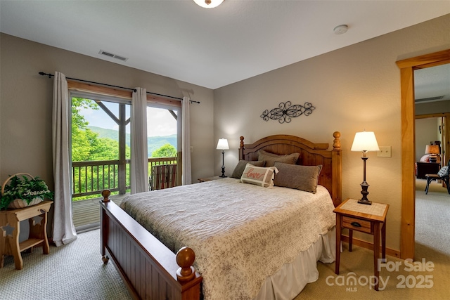 938 Trickle Creek Rd, Waynesville, NC 28785 - bedroom featuring light carpet and access to outside