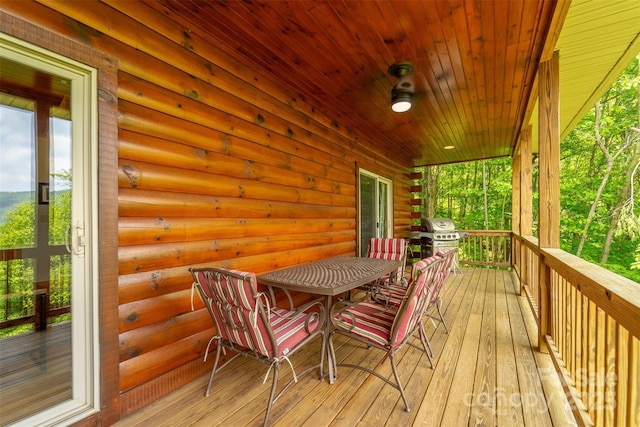 938 Trickle Creek Rd, Waynesville, NC 28785 - wooden deck featuring area for grilling