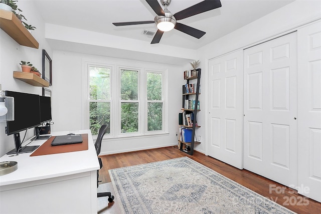 433 W 8th St Unit 66, Charlotte, NC 28202 - office with wood finished floors and ceiling fan