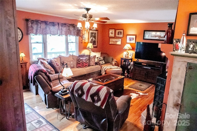 171 Shores Way, Boone, NC 28607 - living area featuring ceiling fan and wood finished floors
