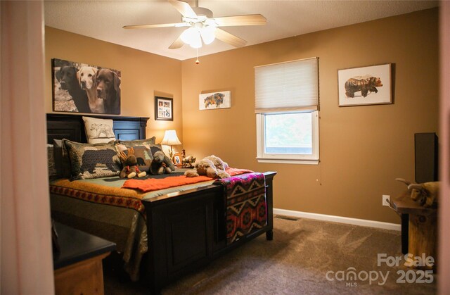 171 Shores Way, Boone, NC 28607 - bedroom featuring carpet flooring, baseboards, and a ceiling fan
