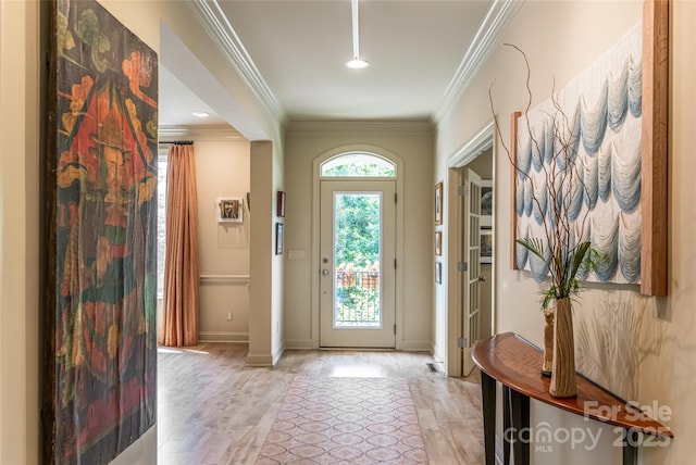 7 White Palmer Ct, Biltmore Lake, NC 28715 - foyer entrance with ornamental molding and light wood finished floors