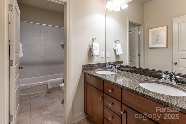 7 White Palmer Ct, Biltmore Lake, NC 28715 - full bath with double vanity, shower / tub combination, and tile patterned floors