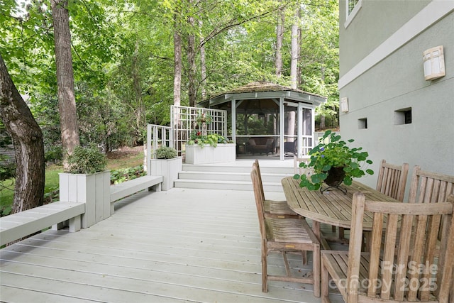 7 White Palmer Ct, Biltmore Lake, NC 28715 - wooden deck with a sunroom