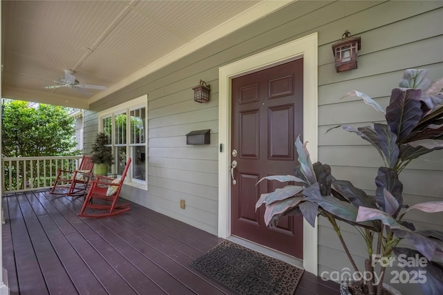 1701 Truman Rd, Charlotte, NC 28205 - view of exterior entry with covered porch and ceiling fan