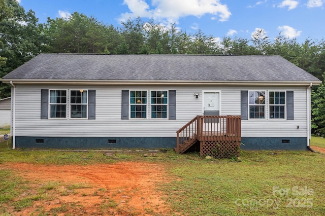 8650 Lambs Way, Connelly Springs, NC 28612 - manufactured / mobile home with crawl space, a front lawn, and roof with shingles