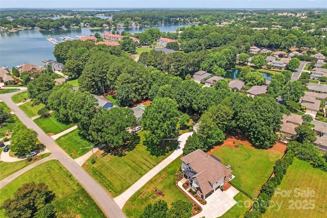 18733 Bluff Point Rd, Cornelius, NC 28031 - aerial perspective of suburban area featuring a nearby body of water