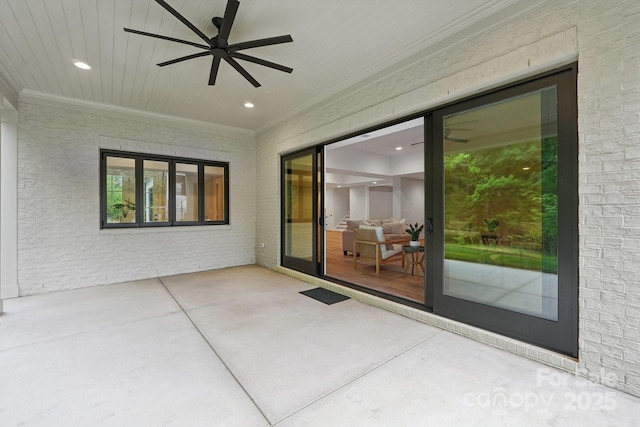 213 Crest Ct, Weddington, NC 28104 - view of patio / terrace with a ceiling fan