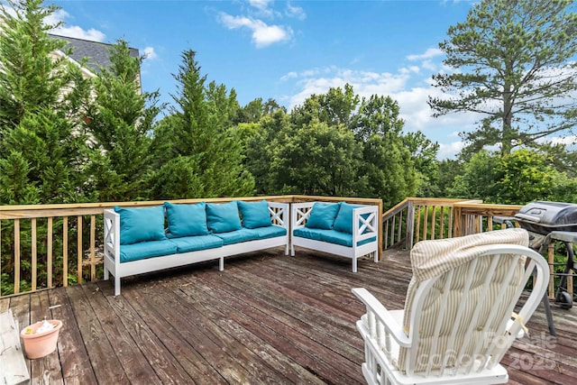 7704 Ninth Fairway Ln, Mint Hill, NC 28227 - wooden deck with outdoor lounge area