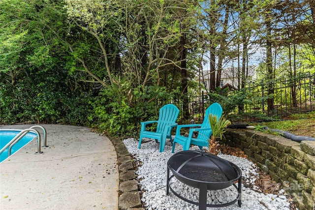 7704 Ninth Fairway Ln, Mint Hill, NC 28227 - view of patio with a fire pit