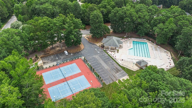7704 Ninth Fairway Ln, Mint Hill, NC 28227 - drone / aerial view of a pool area