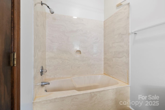 204 Woodfield Dr, Asheville, NC 28803 - bathroom with a combined bath / shower with marble appearance
