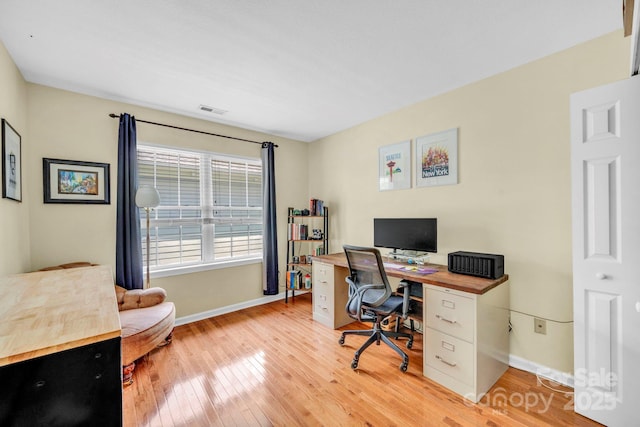 145 Fairway View Dr, Etowah, NC 28729 - office area with baseboards and light wood-style floors