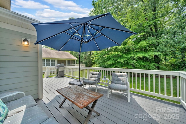 145 Fairway View Dr, Etowah, NC 28729 - wooden deck with a grill and a yard