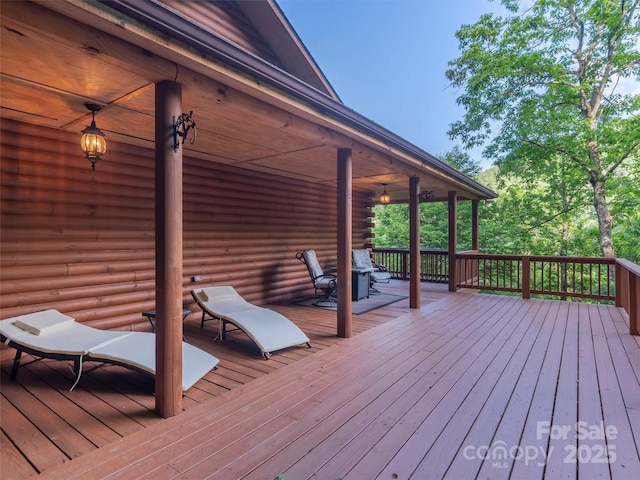 47 Tammy Dr, Maggie Valley, NC 28751 - view of wooden deck