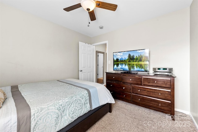 4612 Maple Crest Pl, Harrisburg, NC 28075 - bedroom featuring light colored carpet, a ceiling fan, and baseboards