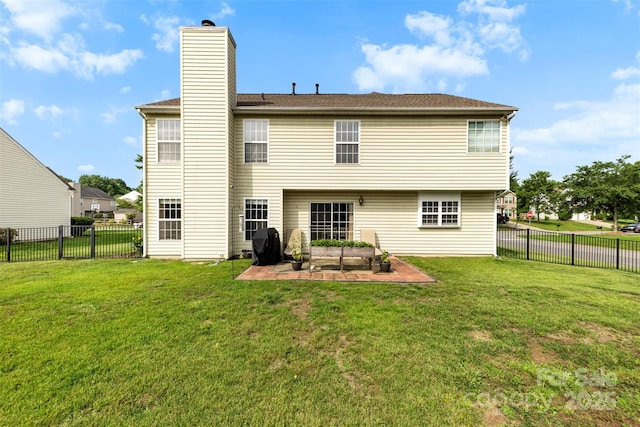 4612 Maple Crest Pl, Harrisburg, NC 28075 - back of property featuring a patio and a chimney
