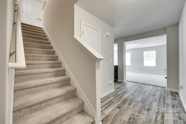 463 W Barr St, Lancaster, SC 29720 - staircase featuring wood finished floors and baseboards