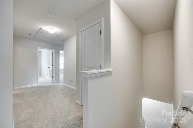 463 W Barr St, Lancaster, SC 29720 - corridor with attic access, carpet floors, and baseboards