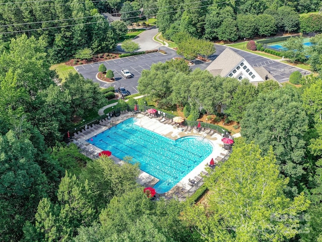 105 Beech Bluff Dr, Mount Holly, NC 28120 - drone / aerial view of a pool area