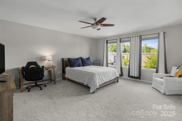 1826 Goodheart Ln, York, SC 29745 - carpeted bedroom with baseboards, a ceiling fan, and a desk