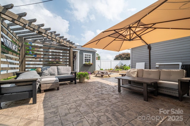 2206 Whitworth Rd, Cherryville, NC 28021 - view of patio / terrace with outdoor lounge area and a pergola