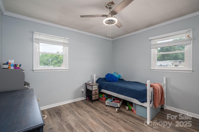 2206 Whitworth Rd, Cherryville, NC 28021 - bedroom featuring wood finished floors, crown molding, and ceiling fan