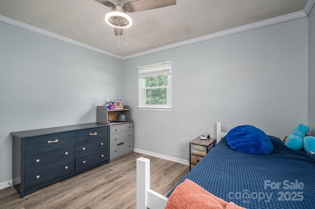 2206 Whitworth Rd, Cherryville, NC 28021 - bedroom with crown molding, light wood finished floors, and ceiling fan