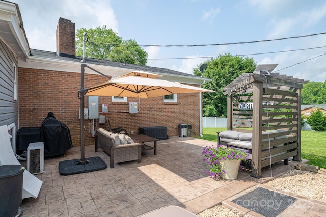2206 Whitworth Rd, Cherryville, NC 28021 - view of patio / terrace featuring an outdoor living space and a pergola