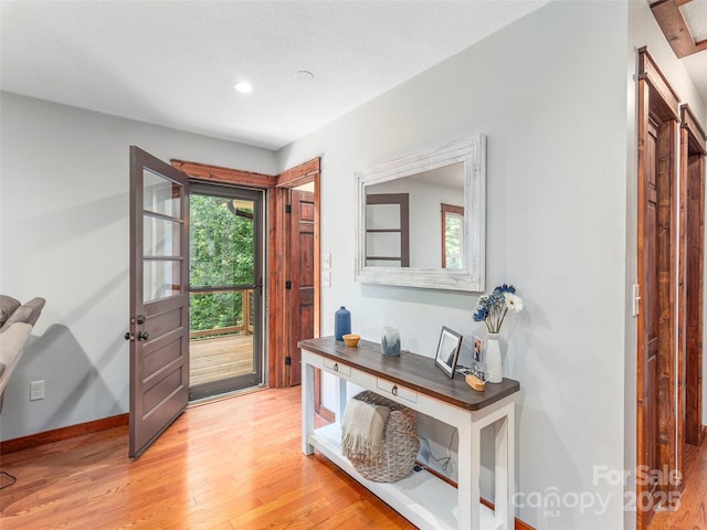 1903 Mauney Cove Rd, Waynesville, NC 28786 - entryway with light wood-type flooring and recessed lighting