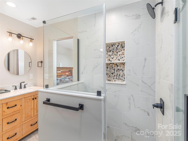 1903 Mauney Cove Rd, Waynesville, NC 28786 - bathroom featuring a walk in shower and vanity