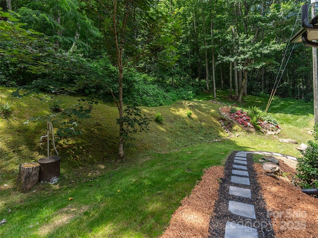 1903 Mauney Cove Rd, Waynesville, NC 28786 - view of green lawn featuring a wooded view