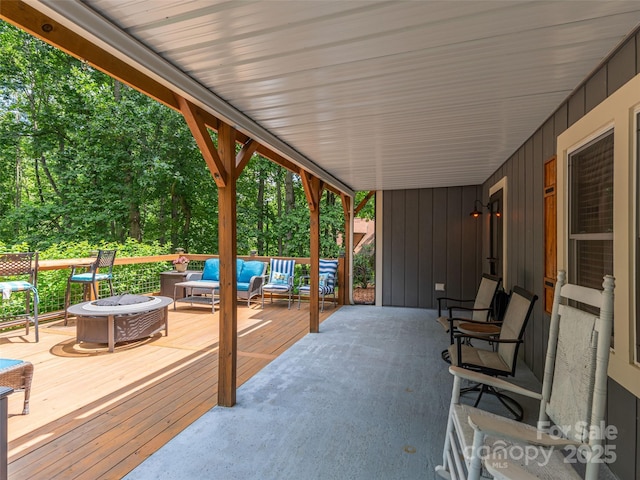 1903 Mauney Cove Rd, Waynesville, NC 28786 - view of patio / terrace with an outdoor living space with a fire pit and a wooden deck