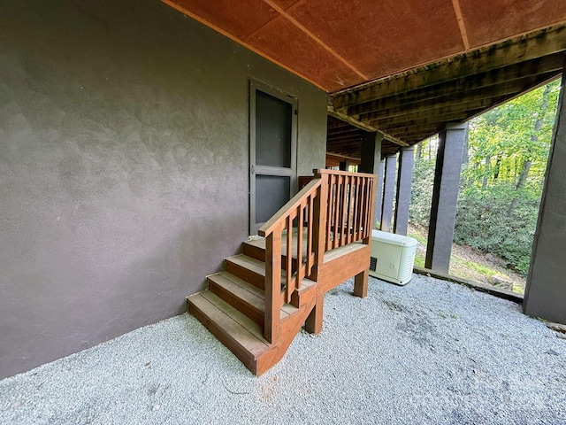 471 Highlands View Rd, Highlands, NC 28741 - doorway to property featuring stucco siding
