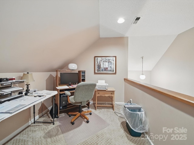 733 Killian Rd, Stanley, NC 28164 - office space with carpet floors, vaulted ceiling, and baseboards