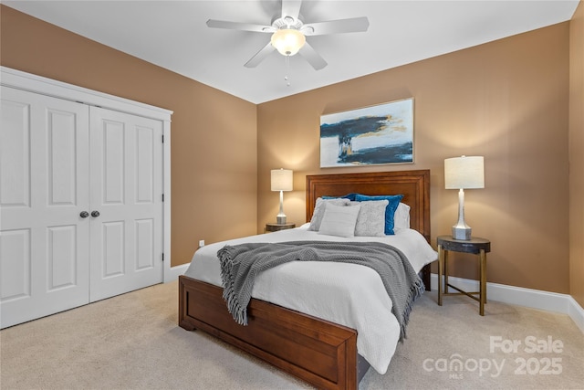 1336 Dobson Dr, Waxhaw, NC 28173 - bedroom featuring carpet, a closet, and ceiling fan