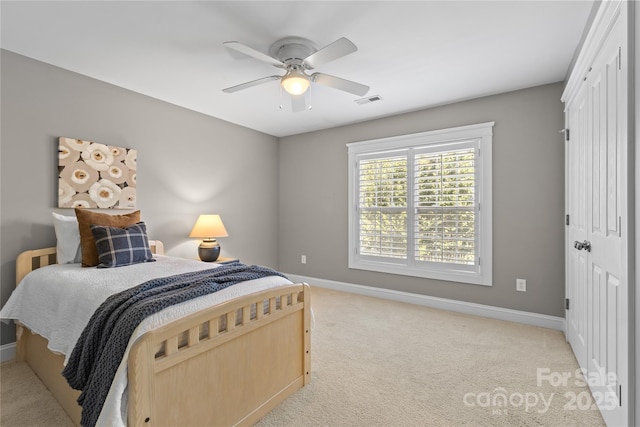 1336 Dobson Dr, Waxhaw, NC 28173 - bedroom with light carpet and ceiling fan