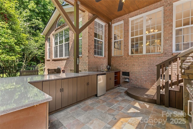 1336 Dobson Dr, Waxhaw, NC 28173 - view of patio featuring area for grilling and a ceiling fan