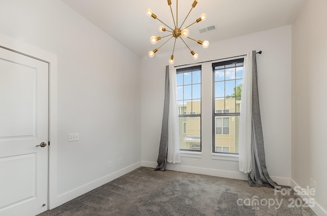 3271 Noda Blvd, Charlotte, NC 28205 - unfurnished room with a chandelier and carpet floors