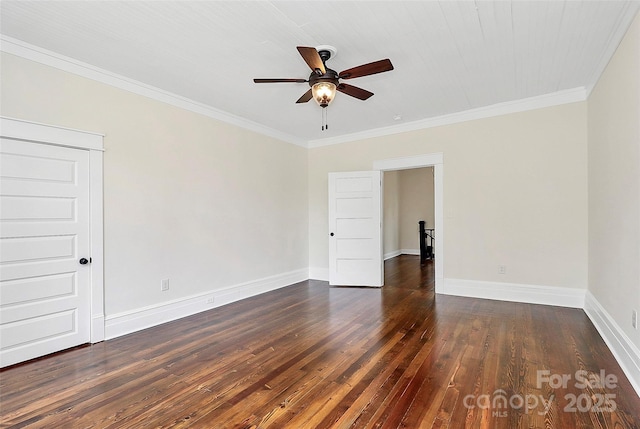 604 Ferguson Ridge Rd, Gastonia, NC 28052 - spare room featuring a ceiling fan, dark wood finished floors, crown molding, and baseboards