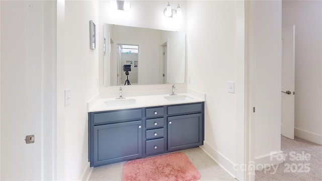 7651 Fenn Way, Fort Mill, SC 29707 - bathroom with double vanity and baseboards
